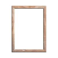 wooden frame with isolated white background. front view of classic wooden frame. for A4 image or text. photo