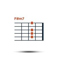 F m7, básico guitarra acorde gráfico icono vector modelo