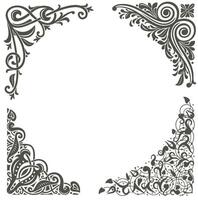 Set of decorative corners for frames vector