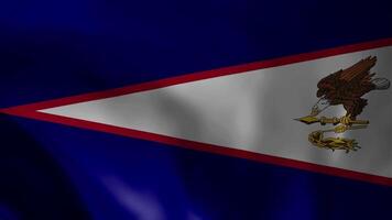 americano samoa acenando bandeira. realista bandeira animação. desatado ciclo fundo video