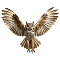 AI generated Owl spreading wingss png isolated on transparent background