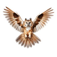 AI generated Owl spreading wingss png isolated on transparent background