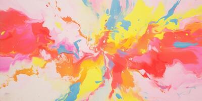 AI generated Abstract colorful vibrant color explosion art background. Experimental, expressive, thought provoking, artistic, painterly pattern texture wallpaper backdrop photo
