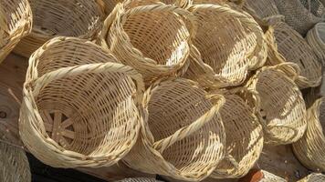 Traditional Craftsmanship of Baleares. An Assortment of Wicker Baskets photo