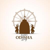 contento odisha día saludos diseños conmemora el formación de el indio estado de odisha contento odisha divas, utkal divas, hindi tipografía Traducción contento odisha divas en indio estado vector