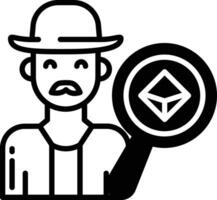 Researcher glyph and line vector illustration