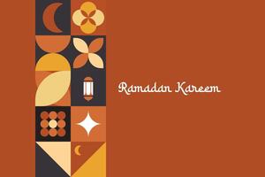 PrintIslamic Ramadan Kareem holiday banner design with minimalistic icons of Mosque vector