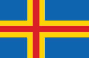 The national flag of Aland with official color and proportion vector illustration