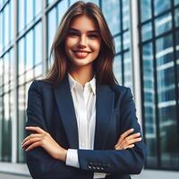 AI generated Young Canada businesswoman or corporate employee photo