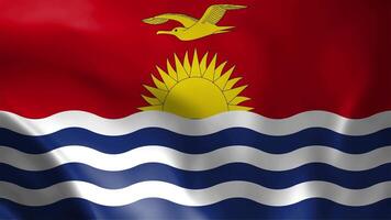 kiribati vinka flagga, flagga av kiribati animation, kiribati flagga närbild, 4k kiribati flagga vinka animering video