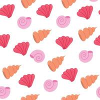 Beautiful seashells Seamless pattern ,Marine background. vector