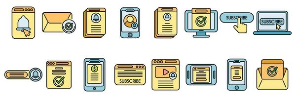 Subscriotion icons set vector color