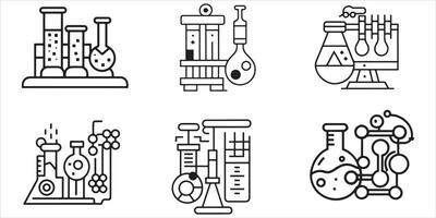 Science And Laboratory Set Vector On White Background