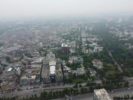 Top view. Areal view of city Lahore on 2023-07-17 photo