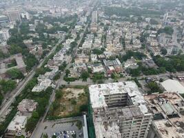 Top view. Areal view of city Lahore on 2023-07-17 photo