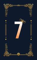 Vintage ornamental number 7. Template for design and decoration. Suitable for elegant or luxury number previews. vector