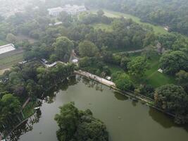 Drone view of Public park on 2023-07-17 in Lahore Pakistan photo