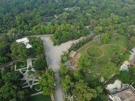 Drone view of Public park on 2023-07-17 in Lahore Pakistan photo