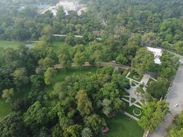 Drone view of Public park on 2023-07-17 in Lahore Pakistan photo