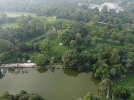 Drone view of Public park on 2023-07-17 in Lahore Pakistan photo