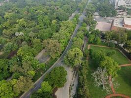Drone view of Public park on 2023-07-17 in Lahore Pakistan photo