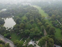 Drone view of Public park on 2023-07-17 in Lahore Pakistan photo