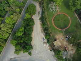 Drone view of Public park on 2023-07-17 in Lahore Pakistan photo