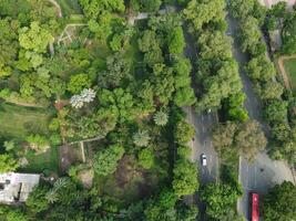 Drone view of Public park on 2023-07-17 in Lahore Pakistan photo