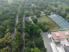 Drone view of Public park on 2023-07-17 in Lahore Pakistan photo
