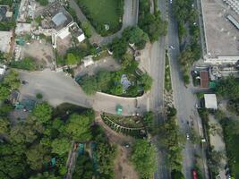 Drone view of Public park on 2023-07-17 in Lahore Pakistan photo