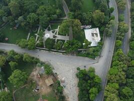 Drone view of Public park on 2023-07-17 in Lahore Pakistan photo