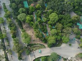 Drone view of Public park on 2023-07-17 in Lahore Pakistan photo