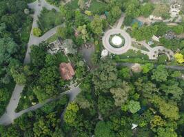 Drone view of Public park on 2023-07-17 in Lahore Pakistan photo