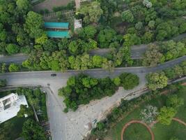 Drone view of Public park on 2023-07-17 in Lahore Pakistan photo