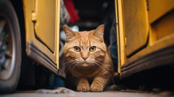 ai generado retrato gato gato es un linda gato y un divertidos, de buen humor.ellos Mira linda y son bueno mascotas, fácil a aumento como mascotas.it es un juguetón, cariñoso mascota y es un favorito de el cuidadores foto