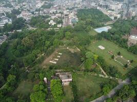 Drone view of Public park on 2023-07-17 in Lahore Pakistan photo