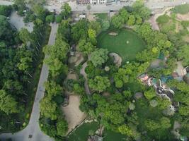 Drone view of Public park on 2023-07-17 in Lahore Pakistan photo