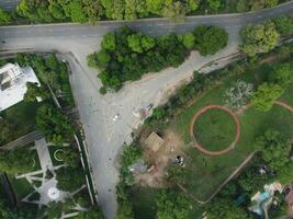 Drone view of Public park on 2023-07-17 in Lahore Pakistan photo