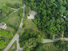 Drone view of Public park on 2023-07-17 in Lahore Pakistan photo