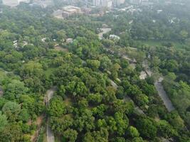 Drone view of Public park on 2023-07-17 in Lahore Pakistan photo