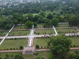 Drone view of Public park on 2023-07-17 in Lahore Pakistan photo