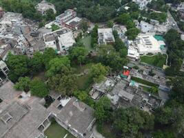 Aerial view of green city on 2023-09-17 in Lahore Pakistan photo