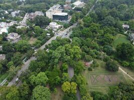 Aerial view of green city on 2023-09-17 in Lahore Pakistan photo