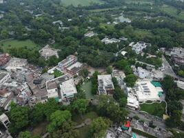 Aerial view of green city on 2023-09-17 in Lahore Pakistan photo