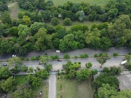 Aerial view of green city on 2023-09-17 in Lahore Pakistan photo