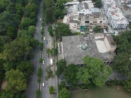 Aerial view of green city on 2023-09-17 in Lahore Pakistan photo