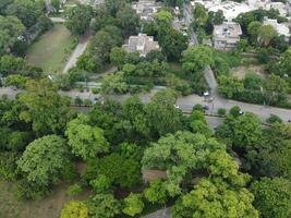 Aerial view of green city on 2023-09-17 in Lahore Pakistan photo