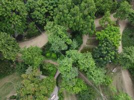 aéreo ver de jiná jardín en 2023-07-17 en lahore Pakistán. foto