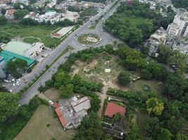 aéreo ver de jiná jardín en 2023-07-17 en lahore Pakistán. foto