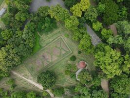 aéreo ver de jiná jardín en 2023-07-17 en lahore Pakistán. foto